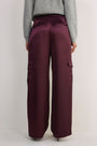 Erica Davies x WYSE Satin Cargo Trouser - Aubergine