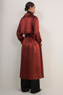 Erica Davies x WYSE Satin Trench Coat - Rust