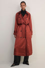 Erica Davies x WYSE Satin Trench Coat - Rust