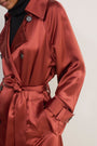 Erica Davies x WYSE Satin Trench Coat - Rust