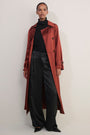 Erica Davies x WYSE Satin Trench Coat - Rust