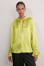 Erica Davies x WYSE Silk Blouse - Chartreuse