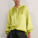 Erica Davies x WYSE Silk Blouse - Chartreuse