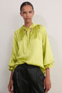 Erica Davies x WYSE Silk Blouse - Chartreuse