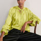 Erica Davies x WYSE Silk Blouse - Chartreuse