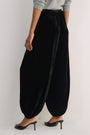 Erica Davies x WYSE Silk Velvet Harem Trouser - Black