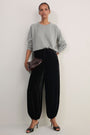 Erica Davies x WYSE Silk Velvet Harem Trouser - Black