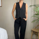 Quinty Wide Leg Trousers - Black