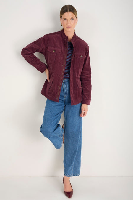 Eva Pin Cord Jacket - Merlot