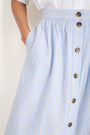 Evangeline Skirt - Powder Blue Stripe