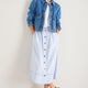 Evangeline Skirt - Powder Blue Stripe