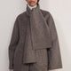 Evie Reversible Scarf Coat - Chocolate Check