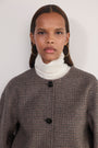 Evie Reversible Scarf Coat - Chocolate Check