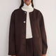 Evie Reversible Scarf Coat - Chocolate Check