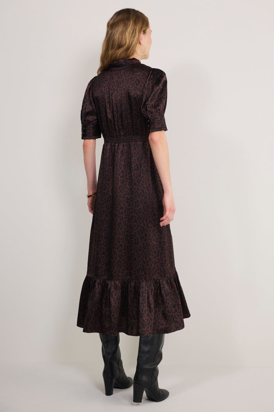 Fabienne Silk Dress - Chocolate Leopard