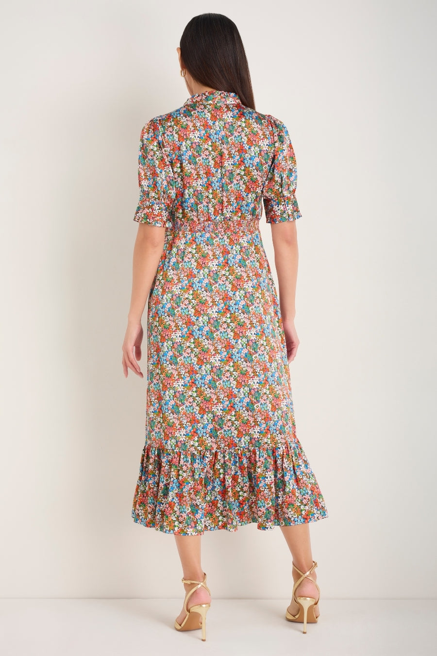 Fabienne Silk Dress - Ditsy