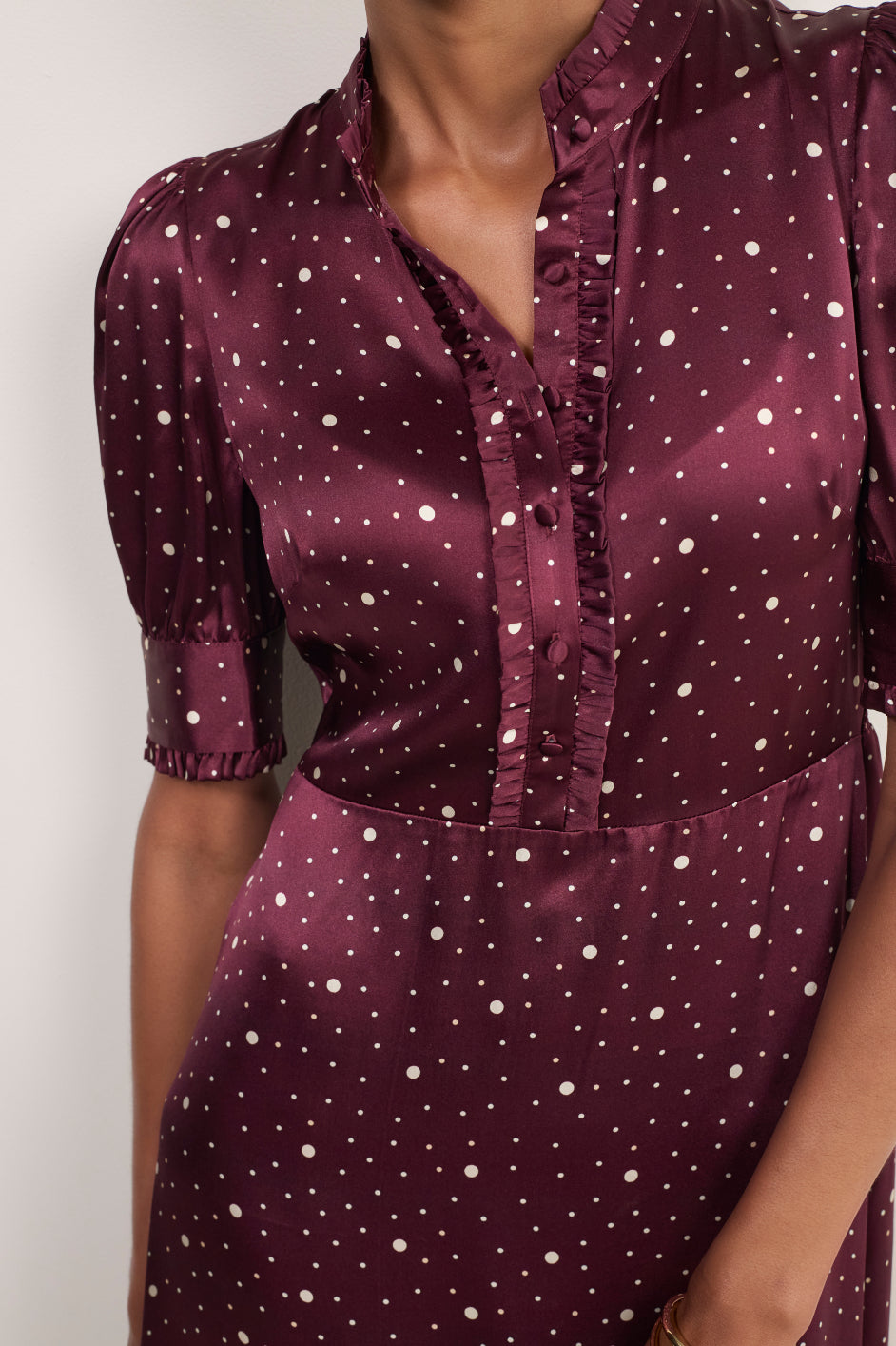 Fabienne Silk Dress - Plum Spot