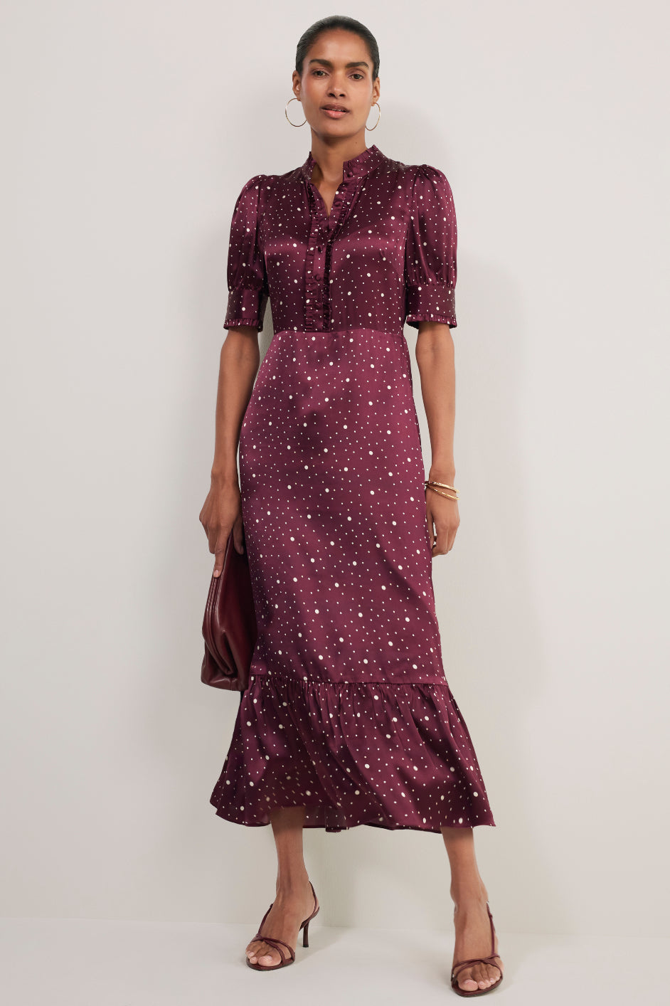 Fabienne Silk Dress - Plum Spot