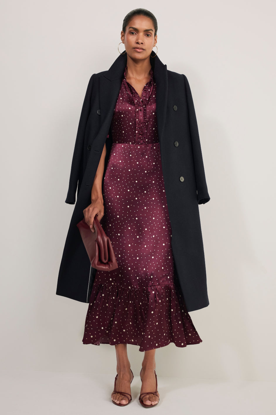Fabienne Silk Dress - Plum Spot