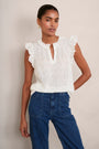 Felicity Top - White Broderie