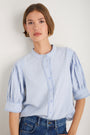 Fiona Blouse - Powder Blue Stripe