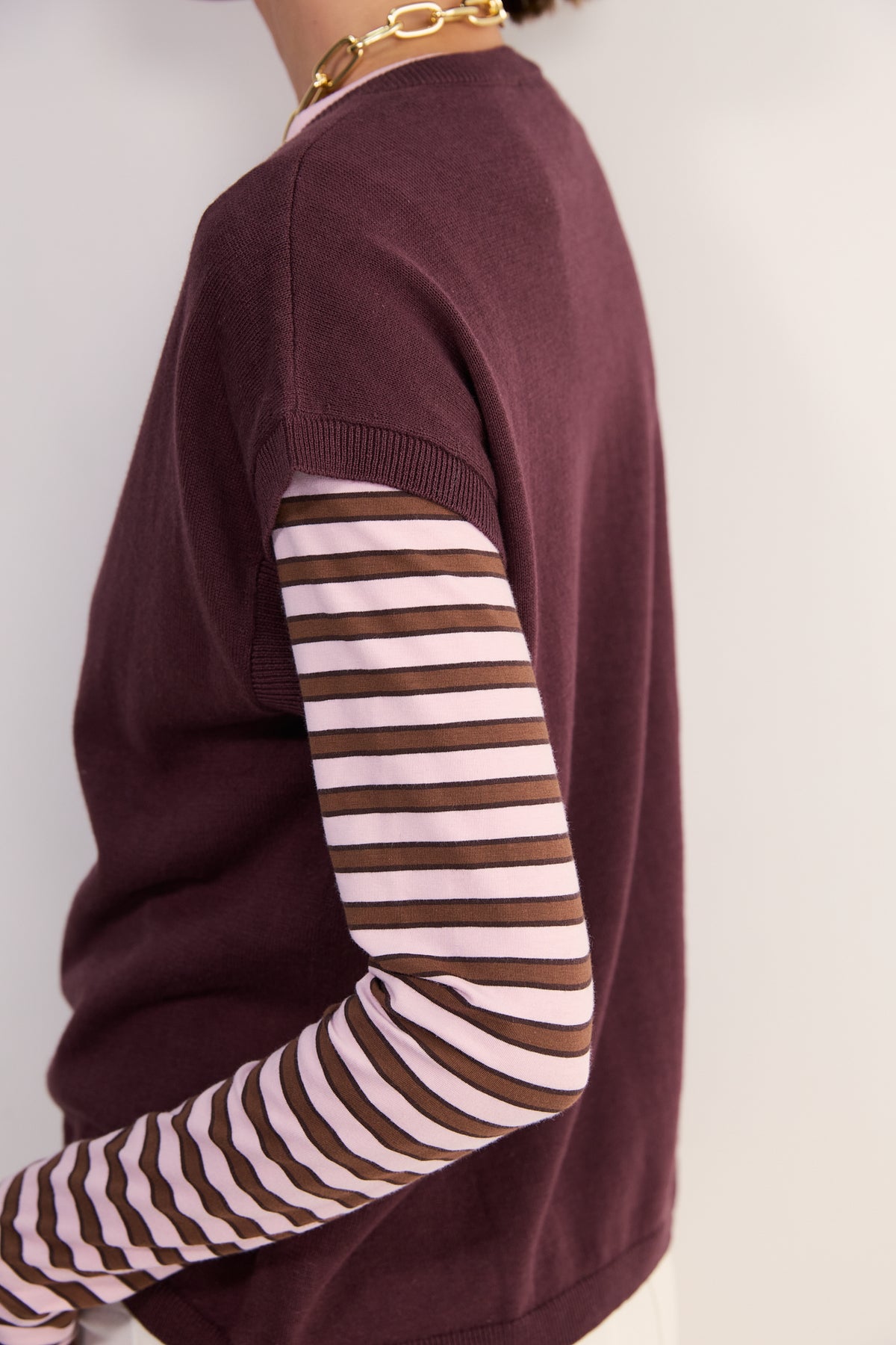 Fleur Linen Cotton V-Neck Tank - Raisin