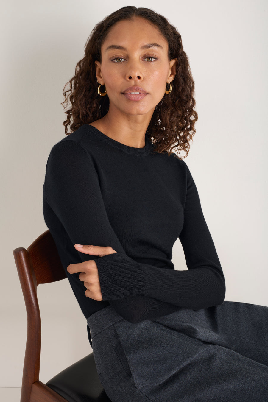 Fleur Merino Jumper - Black