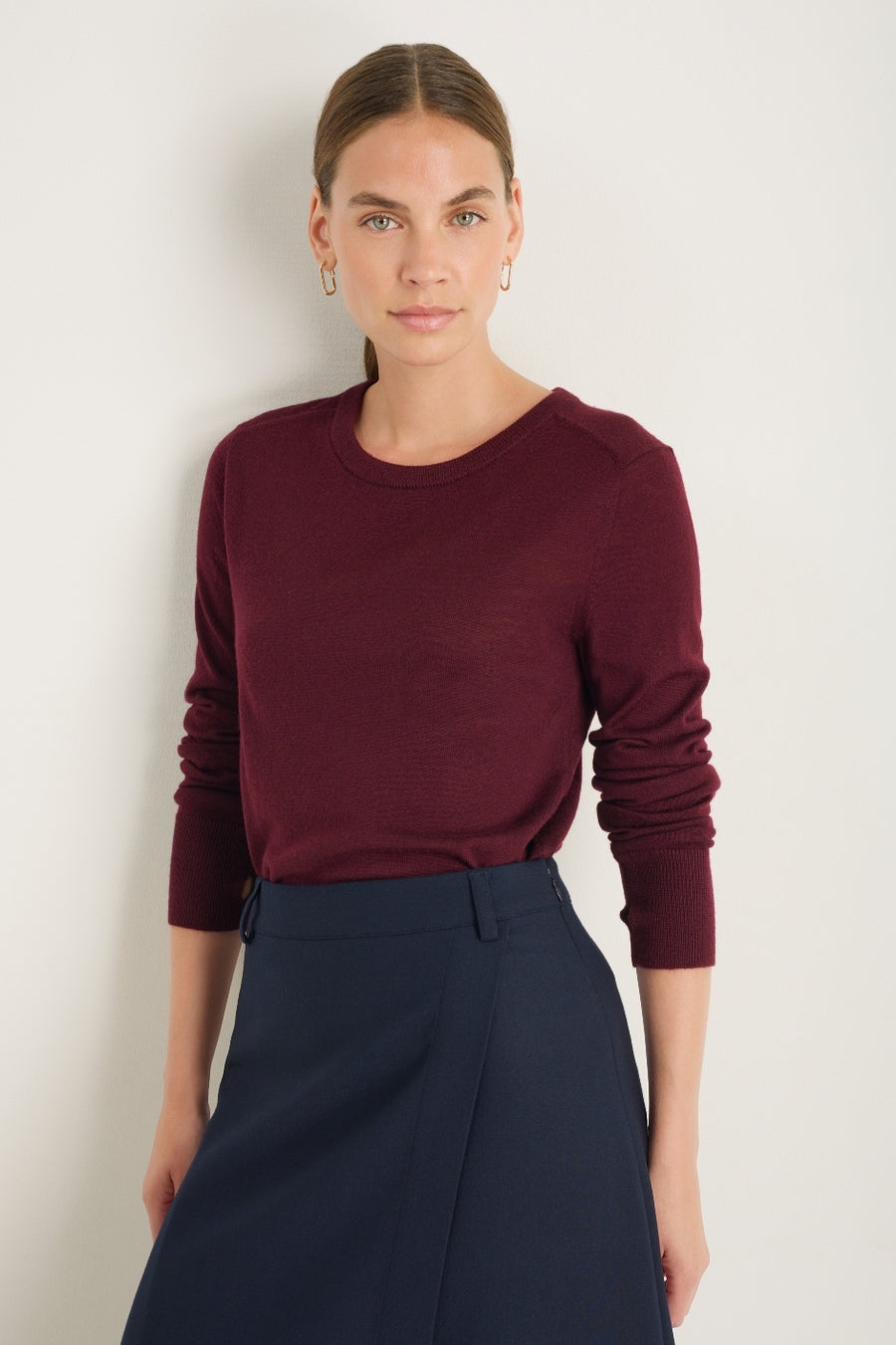 Fleur Merino Jumper - Deep Fig
