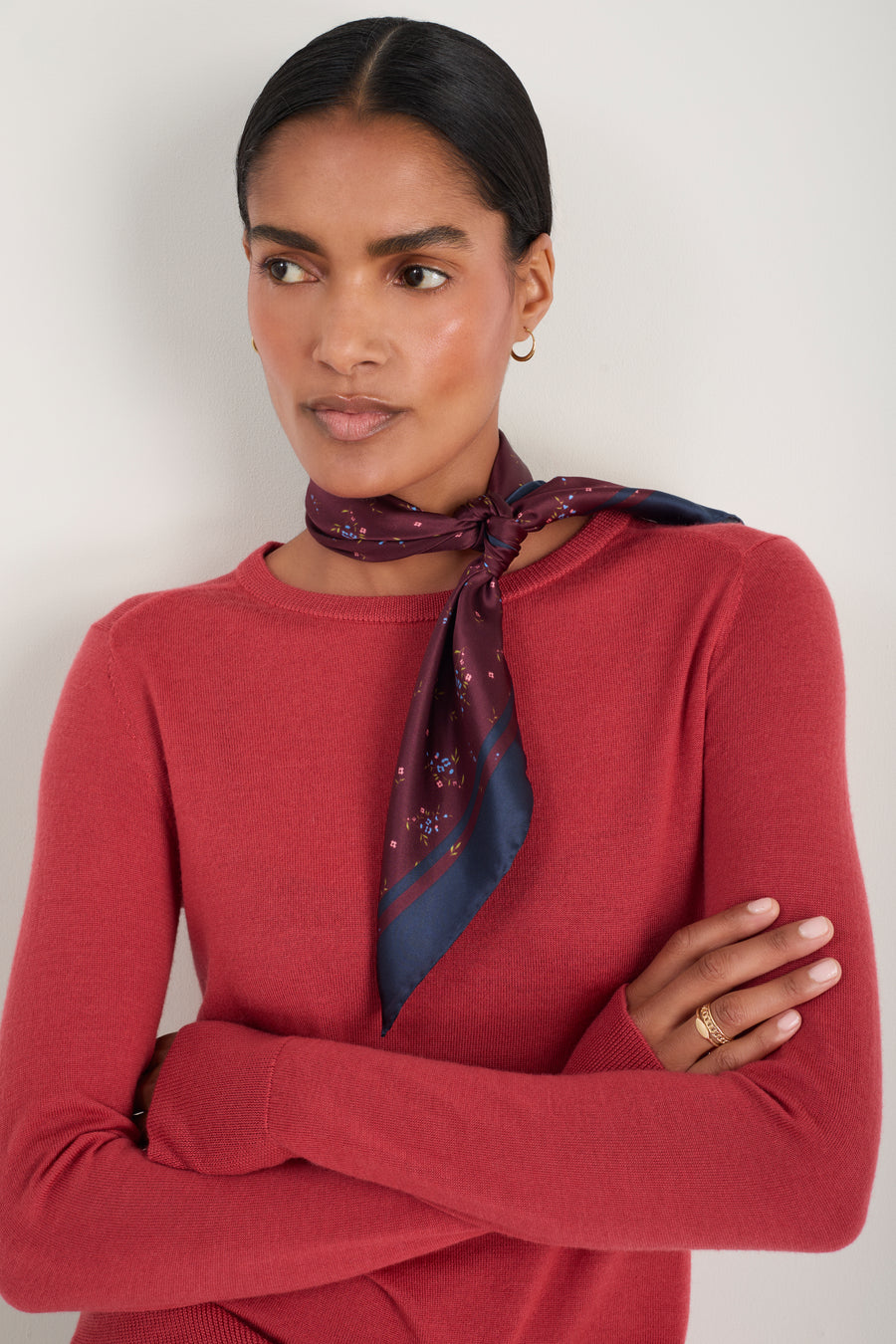 Serena Silk Scarf - Plum Sprig