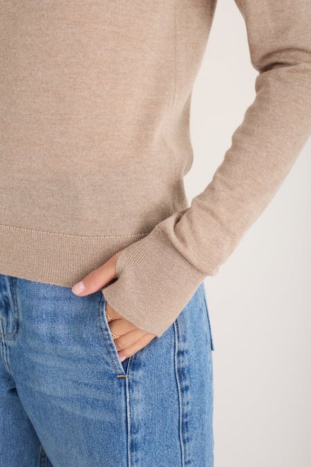 Fleur Merino Jumper - Oat Melange