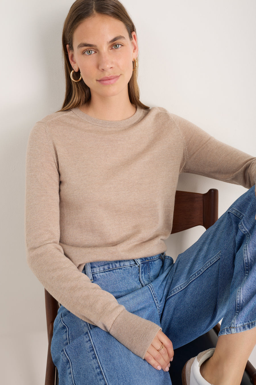 Fleur Merino Jumper - Oat Melange