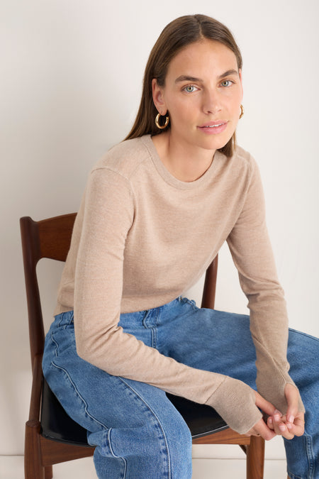 Fleur Merino Jumper - Oat Melange