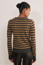 Fleur Merino Jumper - Pewter/Gold Metallic Stripe