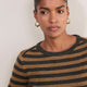 Fleur Merino Jumper - Pewter/Gold Metallic Stripe