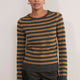 Fleur Merino Jumper - Pewter/Gold Metallic Stripe