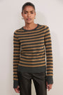 Fleur Merino Jumper - Pewter/Gold Metallic Stripe