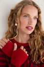 Fleur Merino Jumper - Red/Aubergine Metallic Stripe