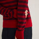 Fleur Merino Jumper - Red/Aubergine Metallic Stripe