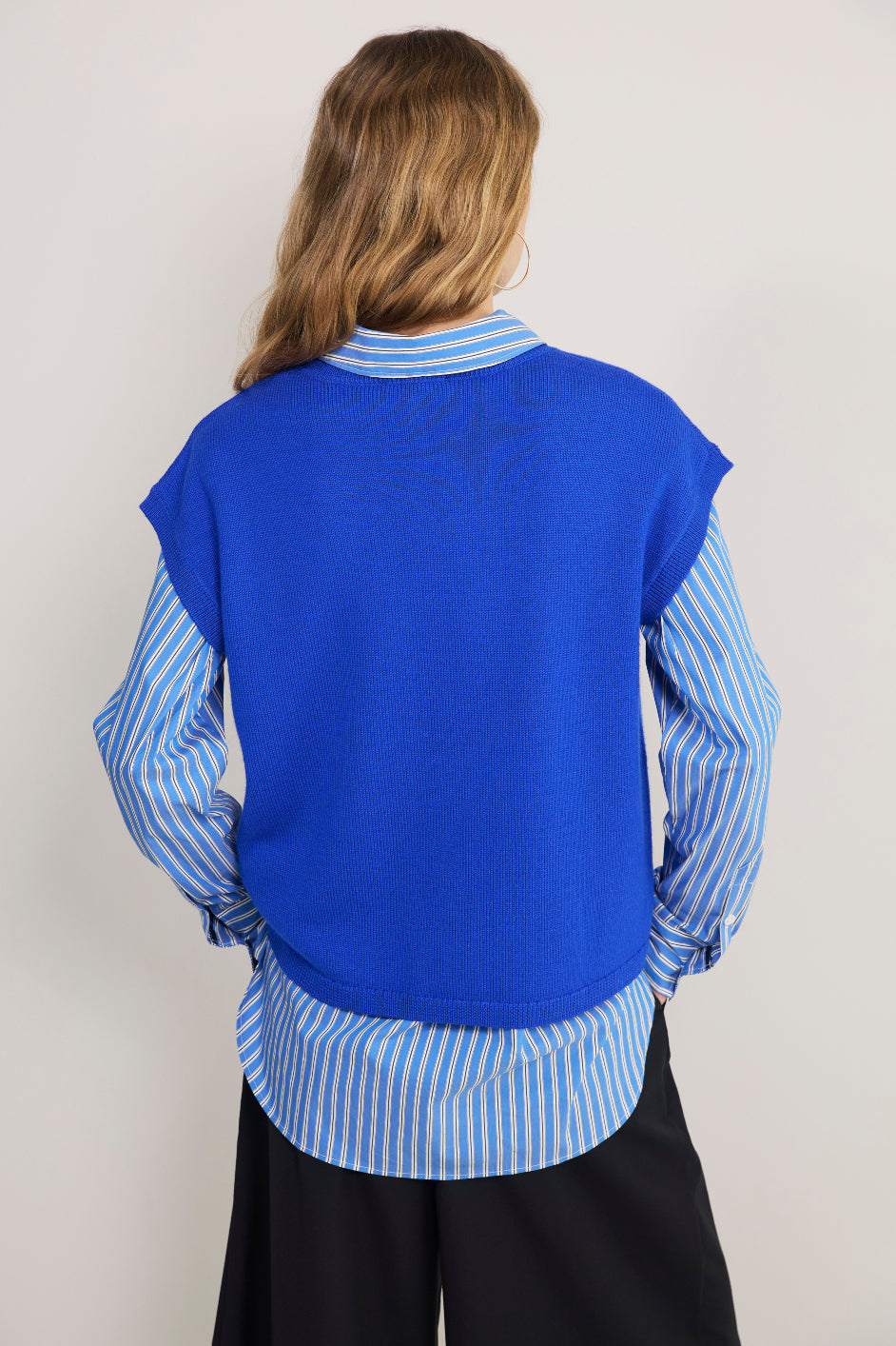 Fleur Merino Tank - Cobalt Blue