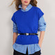 Fleur Merino Tank - Cobalt Blue