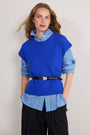 Fleur Merino Tank - Cobalt Blue