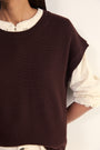 Fleur Merino Tank - Cocoa