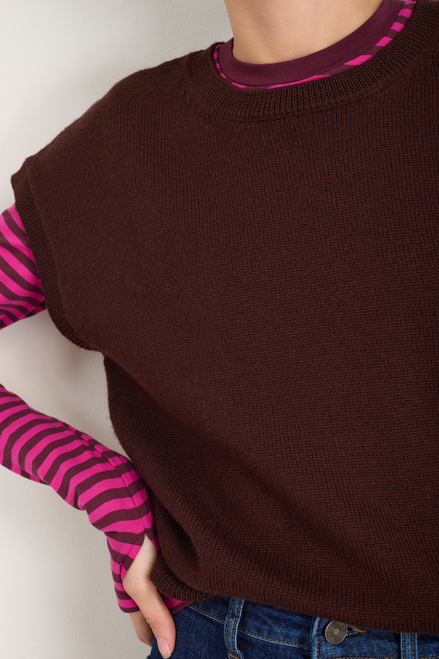 Fleur Merino Tank - Cocoa