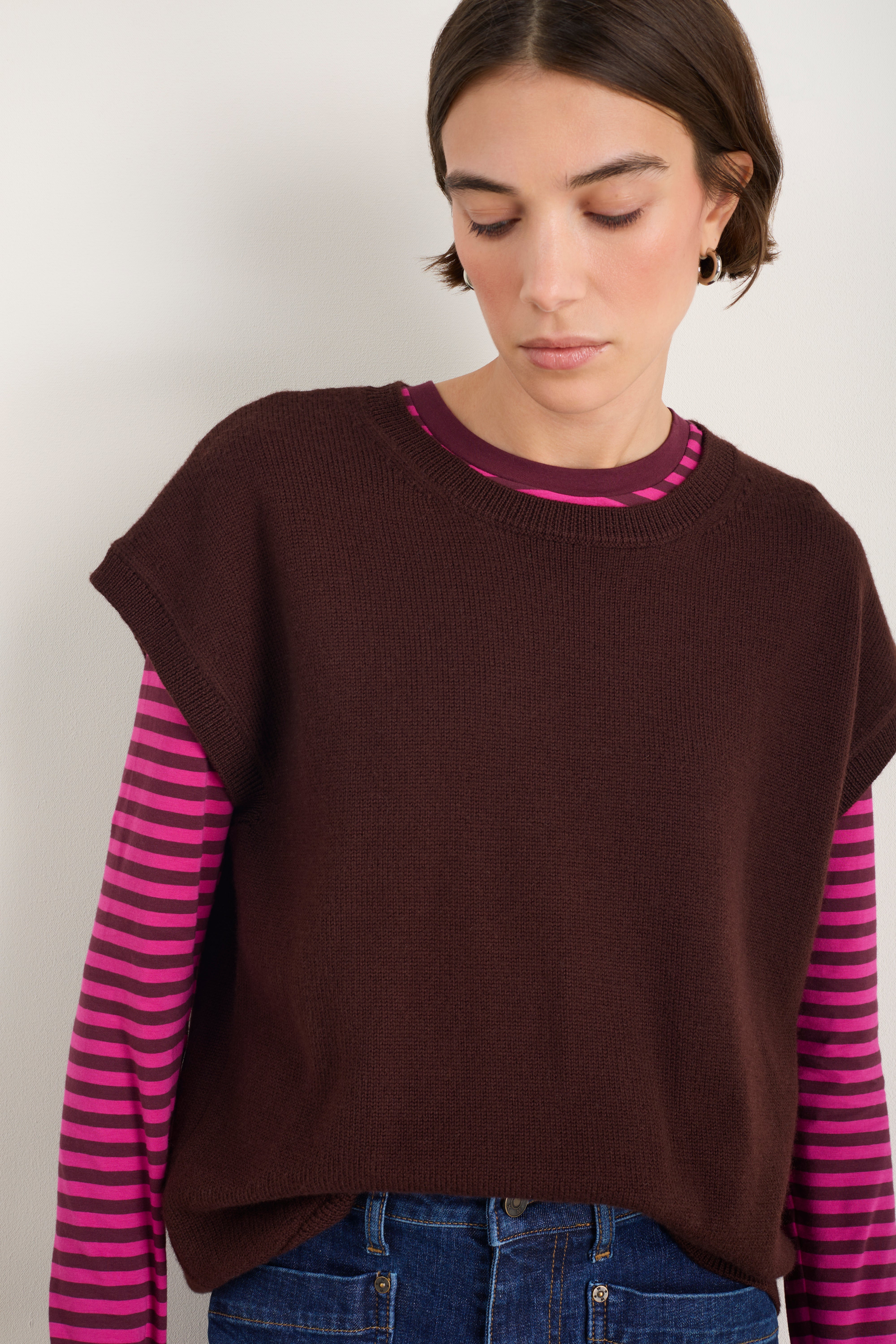 Fleur Merino Tank - Cocoa