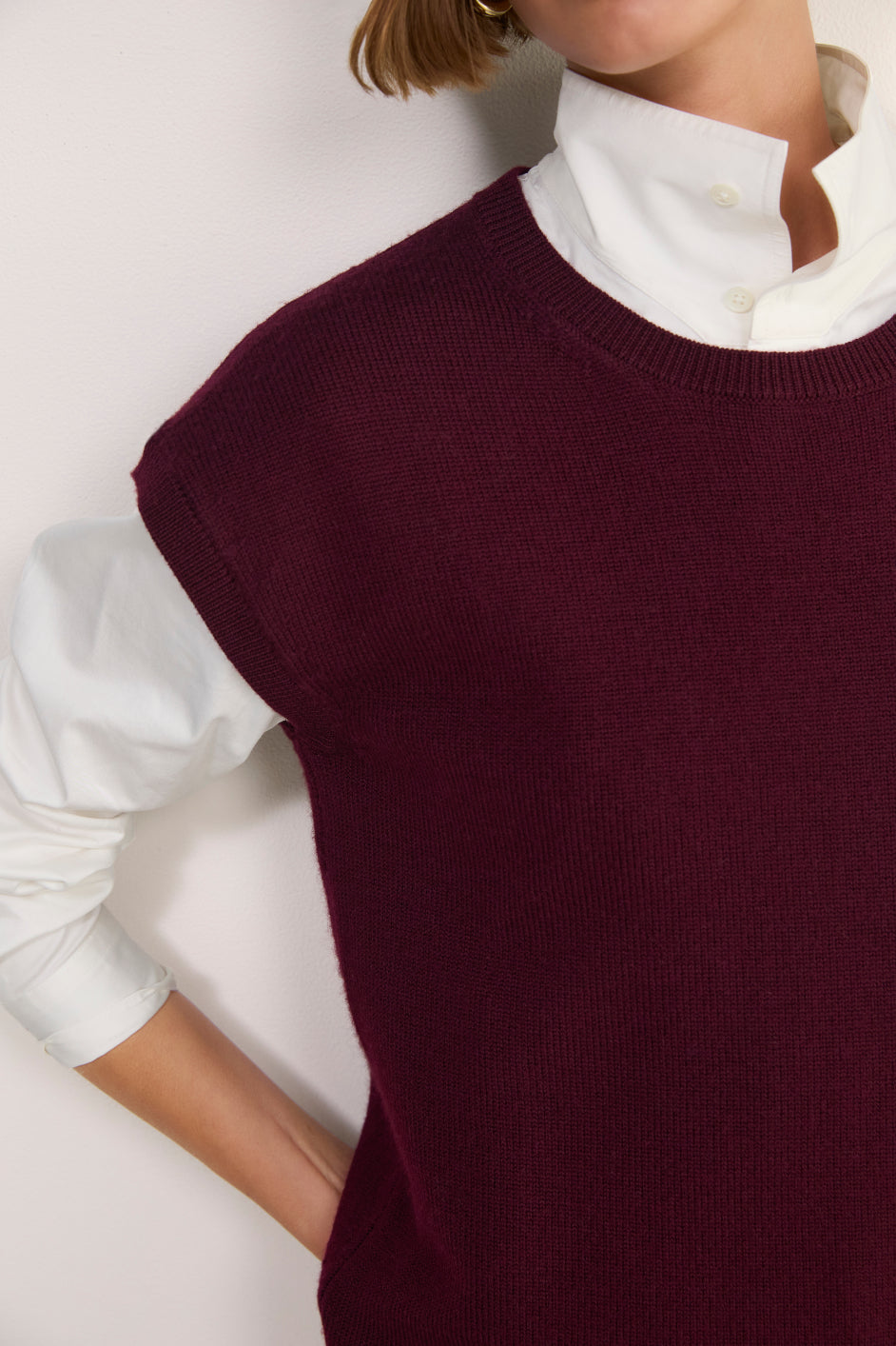 Fleur Merino Tank - Deep Fig