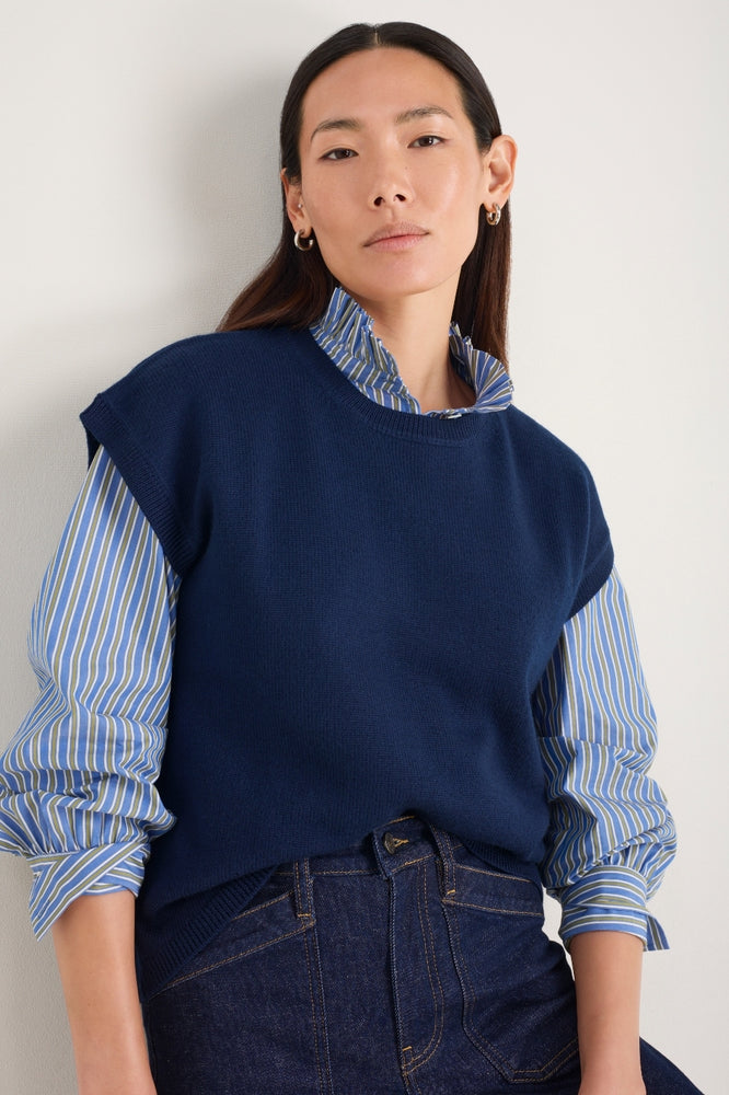 Fleur Merino Tank - Midnight