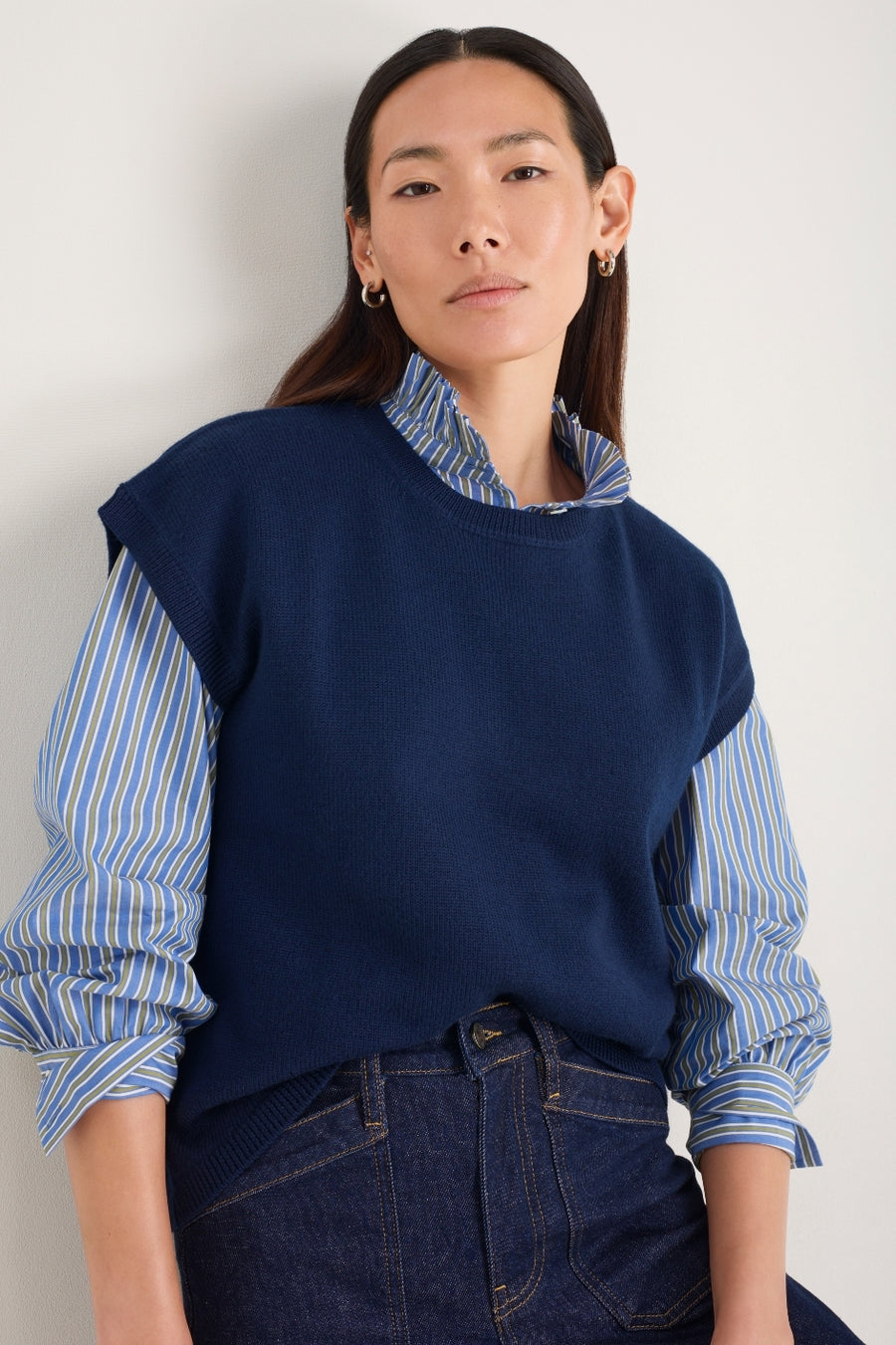 Fleur Merino Tank - Midnight