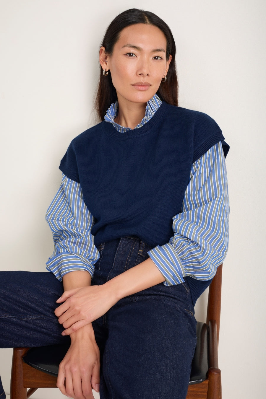 Fleur Merino Tank - Midnight