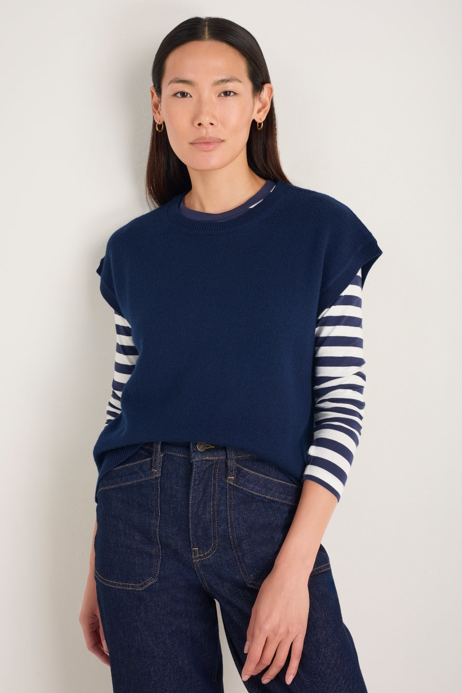 Fleur Merino Tank - Midnight