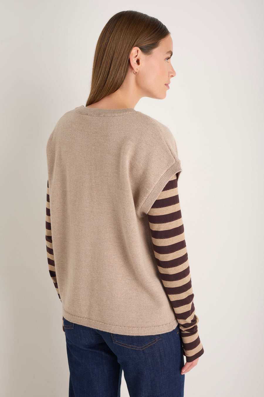 Fleur Merino Tank - Oat Melange